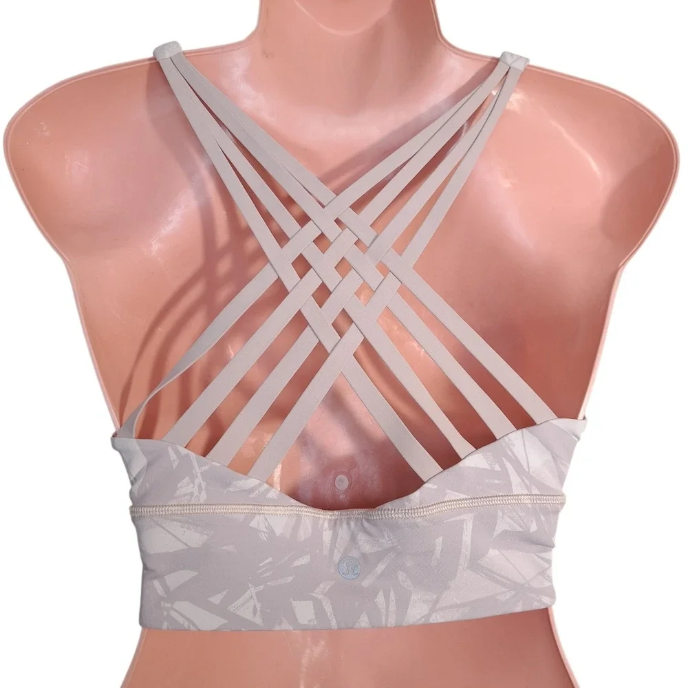 Lululemon Bra Women's 10 Light Ivory Free To Be Straps Sports Yoga Gym‎ Athletic